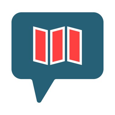 Kişisel ve ticari kullanım için Harita Sohbet Vektörü Sembolü İki Renk Simgesi