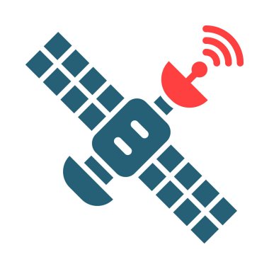 Kişisel ve ticari kullanım için Uydu Vektörü Sembolü İki Renk Simgesi