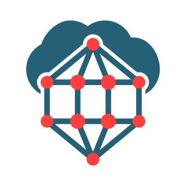 Kişisel ve ticari kullanım için Nano Bulut Vektörü Sembolü İki Renk Simgesi