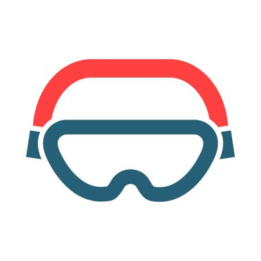 Kişisel ve ticari kullanım için Güvenlik Gözlüğü Vektör Sembolü İki Renk Simgesi