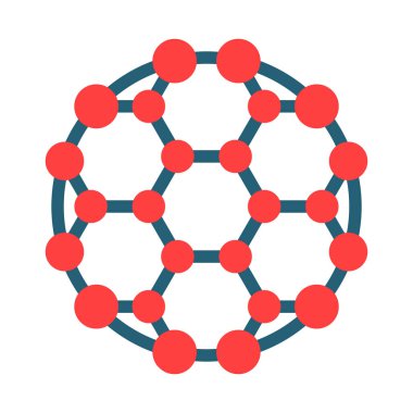 Kişisel ve ticari kullanım için Fullerene Vektör Sembolü İki Renk Simgesi