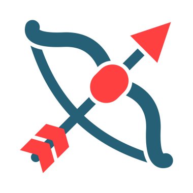 Kişisel ve ticari kullanım için Okçuluk Vektörü Sembolü İki Renk Simgesi