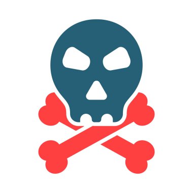 Kişisel ve Ticari Kullanım İçin İskelet Vektör Sembolü İki Renk Simgesi