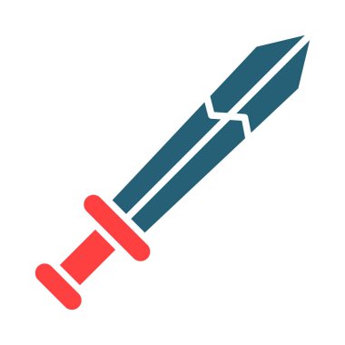 Kırık Kılıç Vektörü Sembolü Kişisel ve Ticari Kullanım İçin İki Renk Simgesi