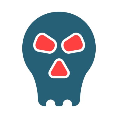 Kişisel ve ticari kullanım için Kurukafa Vektörü Kabartma İki Renk Simgesi