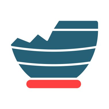 Kişisel ve Ticari Kullanım İçin Kırık Taşıyıcı Vektör Sembolü İki Renk Simgesi