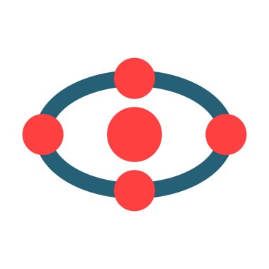 Kişisel ve ticari kullanım için Yörünge Vektörü Sembolü İki Renk Simgesi