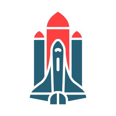 Kişisel ve ticari kullanım için Uzay Mekiği Vektör Sembolü İki Renk Simgesi