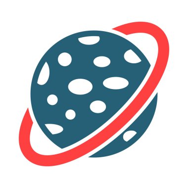 Satürn Halkası Vektör Sembolü Kişisel ve Ticari Kullanım İçin İki Renk Simgesi