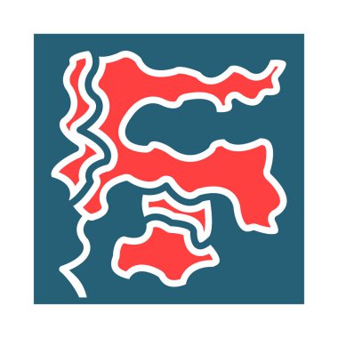 Kişisel ve ticari kullanım için Harita Vektörü Kabartma İki Renk Simgesi