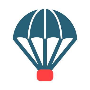 Kişisel ve ticari kullanım için Paraşüt Vektörü Sembolü İki Renk Simgesi