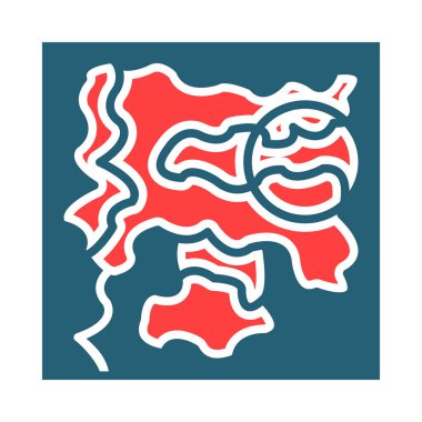 Kişisel ve ticari kullanım için Kırmızı Bölge Vektör Sembolü İki Renk Simgesi