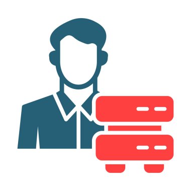 Kişisel ve Ticari Kullanım İçin Veri Denetleyici Vektör Sembolü İki Renk Simgesi