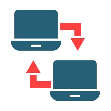 Kişisel ve Ticari Kullanım İçin Veri Taşınabilirliği Vektörü İki Renk Simgesi