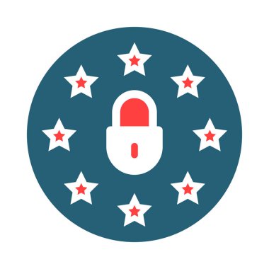 Kişisel ve Ticari Kullanım için GDPR Uyum Vektörü İki Renk Simgesi