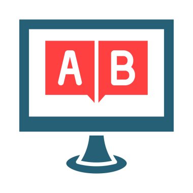 Kişisel ve Ticari Kullanım İçin A / B Vektör Kabartma İki Renk Simgesi Denemesi