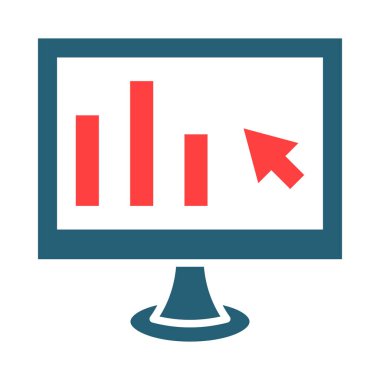 Kişisel ve Ticari Kullanım İçin Tıklama Akımı Analiz Vektörü İki Renk Simgesi Simgesi