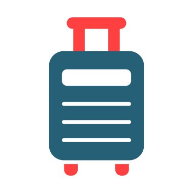 Kişisel ve ticari kullanım için bavul vektörü sembolü iki renk simgesi