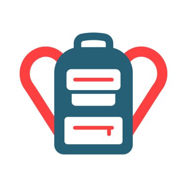 Kişisel ve ticari kullanım için Sırt Çantası Vektör Sembolü İki Renk Simgesi