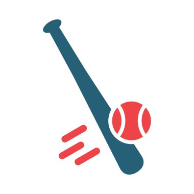 Kişisel ve ticari kullanım için Beyzbol Vuruşu Vektör Sembolü İki Renk Simgesi