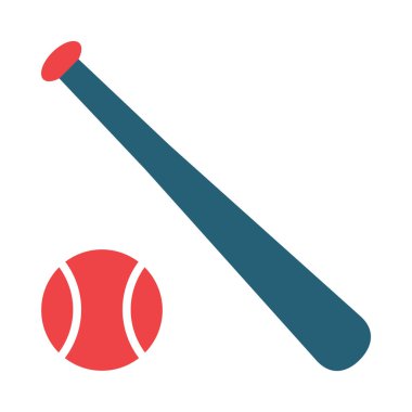 Kişisel ve ticari kullanım için Batt and Ball Vector Glyph İki Renk Simgesi
