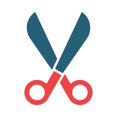 Kişisel ve Ticari Kullanım İçin Makas Vektör İki Renk Simgesi