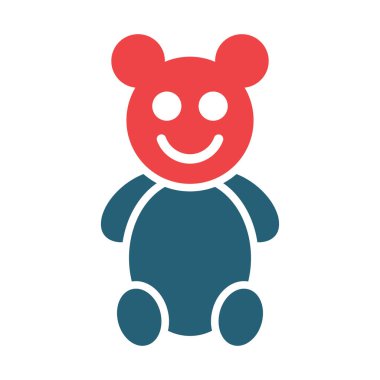 Kişisel ve ticari kullanım için Teddy Bear Vektör Sembolü İki Renk Simgesi