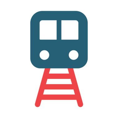 Kişisel ve ticari kullanım için Tren Vektörü Kabartma İki Renk Simgesi
