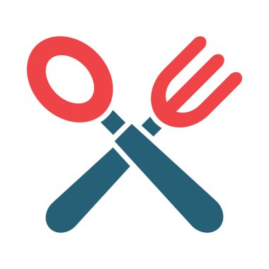 Kişisel ve ticari kullanım için bebek çatal bıçak vektör kabartması iki renk simgesi