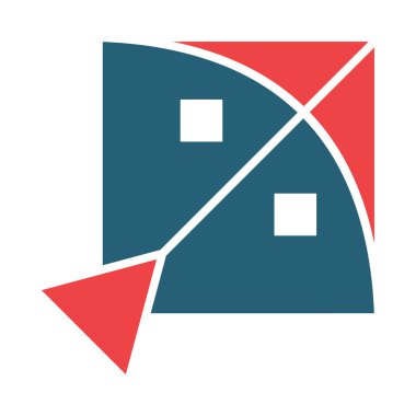 Kişisel ve ticari kullanım için Uçurtma Vektörü Kabartma İki Renk Simgesi