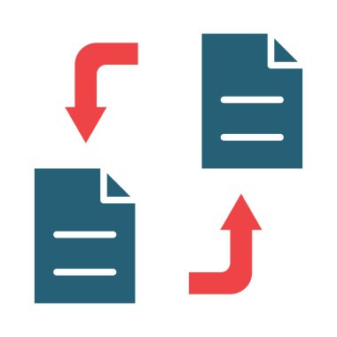 Kişisel ve ticari kullanım için Veri Aktarım Vektörü Kabartma İki Renk Simgesi