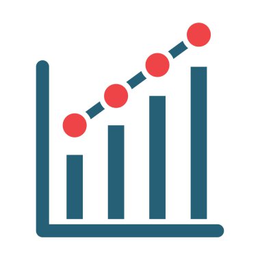 Kişisel ve Ticari Kullanım İçin İstatistik Vektör Sembolü İki Renk Simgesi