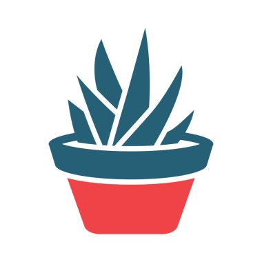 Aloe Vera Vector Glyph Kişisel ve Ticari Kullanım İçin İki Renk Simgesi
