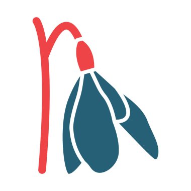 Kişisel ve ticari kullanım için Kar Damlası Vektör Sembolü İki Renk Simgesi