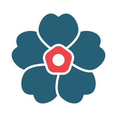 Kişisel ve ticari kullanım için Primrose Vektör Kabartma İki Renk Simgesi