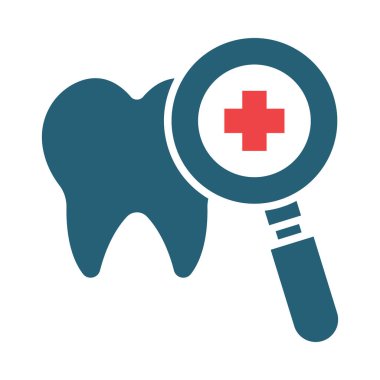 Kişisel ve Ticari Kullanım İçin Diş Sağlama Vektörü İki Renk Simgesi