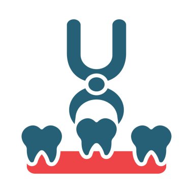 Kişisel ve ticari kullanım için Diş Çekme Vektörü Sembolü İki Renk Simgesi