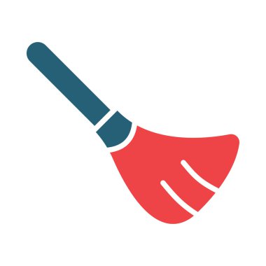 Kişisel ve ticari kullanım için Süpürge Vektörü Kabartma İki Renk Simgesi