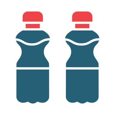 Kişisel ve ticari kullanım için şişe vektörü kabartma iki renk simgesi