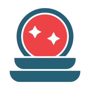 Kişisel ve ticari kullanım için Tabak Vektörü Kabartma İki Renk Simgesi