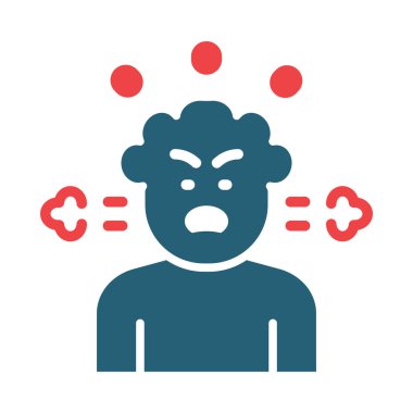 Kişisel ve ticari kullanım için Öfke Yönetimi Vektör Sembolü İki Renk Simgesi