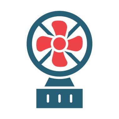 Kişisel ve ticari kullanım için Elektrik Fanı Vektör Kabartması İki Renk Simgesi