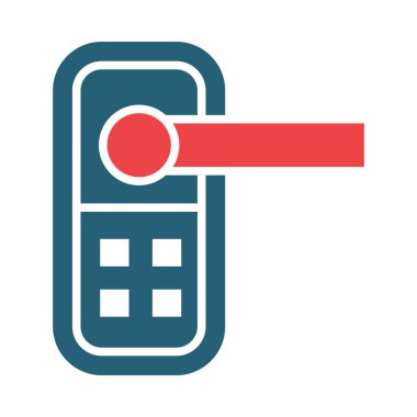 Kişisel ve ticari kullanım için Akıllı Kilit Vektörü Kabartma İki Renk Simgesi