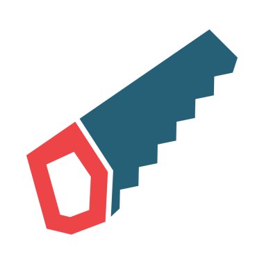 Kişisel ve Ticari Kullanım İçin El Testere Vektörü İki Renk Simgesi