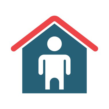 Kişisel ve ticari kullanım için Ev Vektörü Kabartma İki Renk Simgesinde Kalın