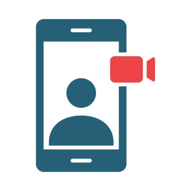 Video Call Vector Glyph Two Color Icon For Personal And Commercial Use