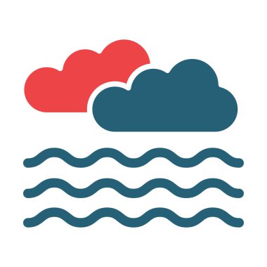 Kişisel ve ticari kullanım için Foggy Vector Glyph İki Renk Simgesi