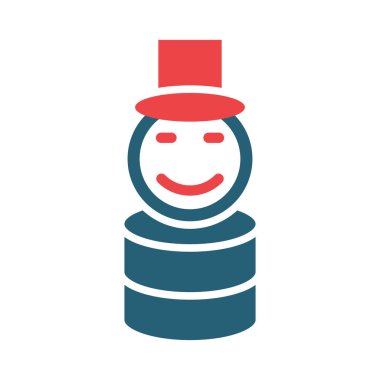 Kar Vektörü Olmayan Kardan Adam Kişisel ve Ticari Kullanım İçin İki Renk Simgesi