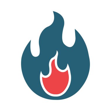 Kişisel ve ticari kullanım için Ateş Vektörü Sembolü İki Renk Simgesi