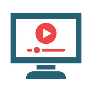 Kişisel ve Ticari Kullanım İçin Video & Animasyon Vektörü Sembolü İki Renk Simgesi